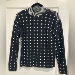 By Anthropologie black and white sweater mock neck size xs